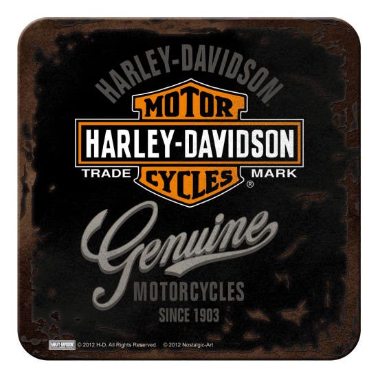 HARLEY-DAVIDSON BAR AND SHIELD GENUINE LOGO BAR COASTER