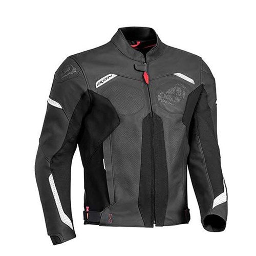 IXON RHINO LEATHER JKT BLK/WHT (MD)