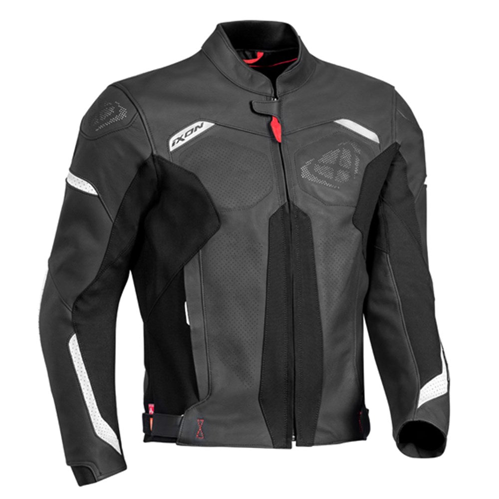 IXON RHINO LEATHER JKT BLK/WHT (MD)