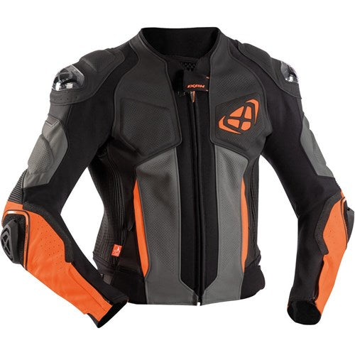 IXON VENDETTA EVO LEATHER JKT BLK/ANTH/ORG (LG)