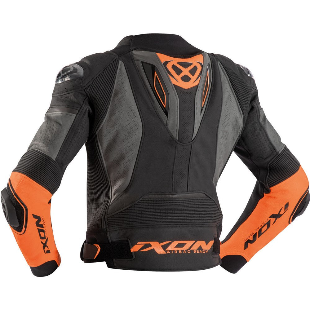 IXON VENDETTA EVO LEATHER JKT BLK/ANTH/ORG (XL)