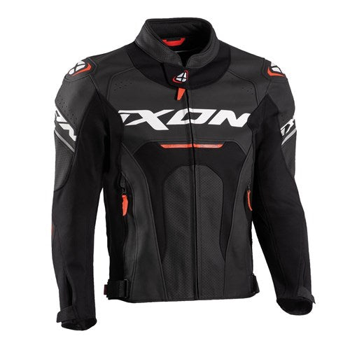 IXON JACKAL LEATHER JKT BLK/WHT/RED (XL)