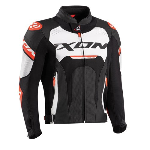 IXON JACKAL LEATHER JKT WHT/RED/BLK (XL)