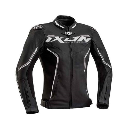 IXON TRINITY LADY LEATHER JKT BLK/WHT/GRY (2XL)