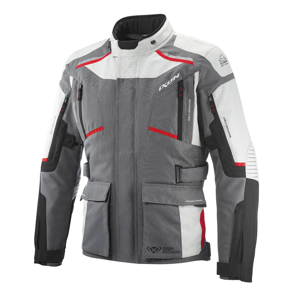 IXON MIDGARD JKT GRY/BLK/RED (2XL)