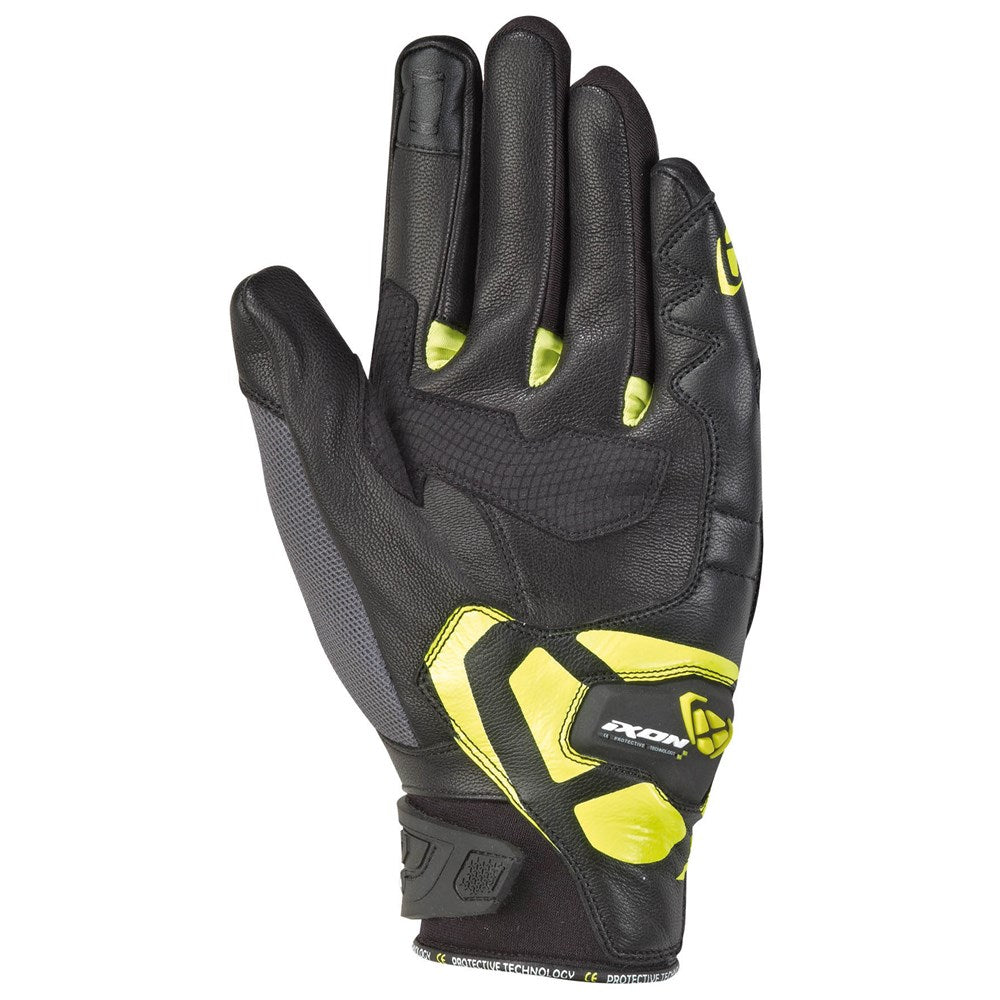 IXON RS RISE AIR GLV GRY/BLK/BRT YEL (MD)