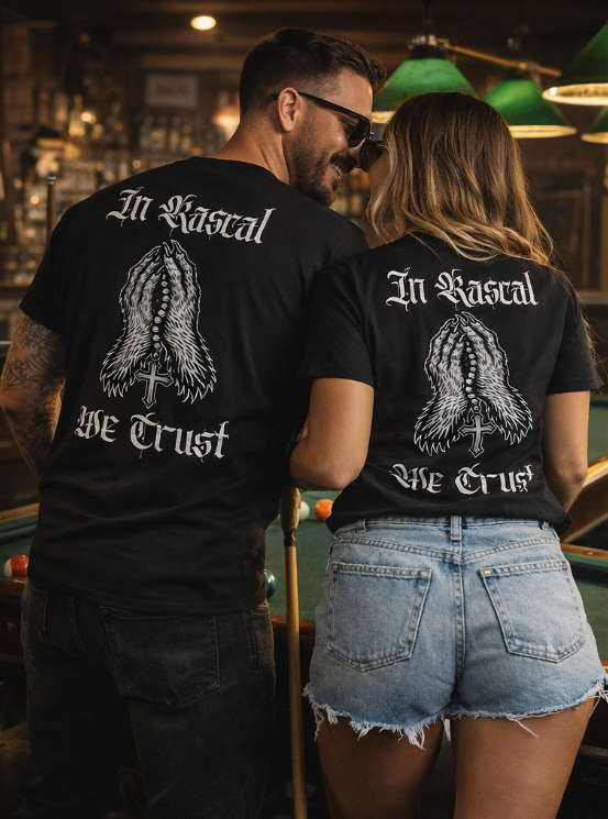 Joe Rascal Holdings Joe Rascal® “In Rascal We Trust” Limited Edition T-Shirt – Black