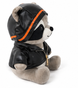 Joe Rascal Raccoon Toy – 12" Plush Teddy with Leather Jacket & Cap