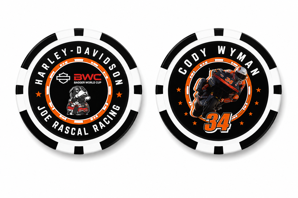Joe Rascal Racing Bagger World Cup Poker Chip - Cody Wyman #34