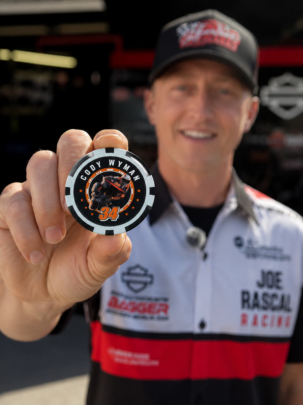 Joe Rascal Racing Bagger World Cup Poker Chip - Cody Wyman #34
