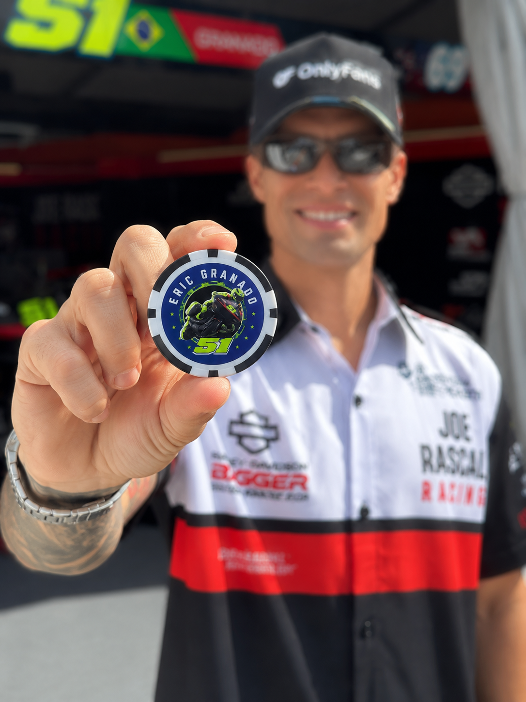 Joe Rascal Racing Bagger World Cup Poker Chip - Eric Granado #51