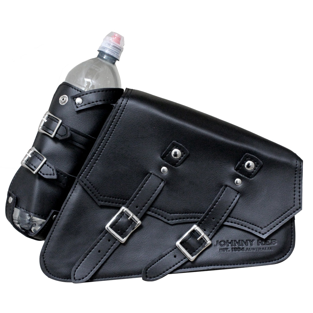 Johnny Reb Solo Bag with drink holder - Black Leather - product image 1
