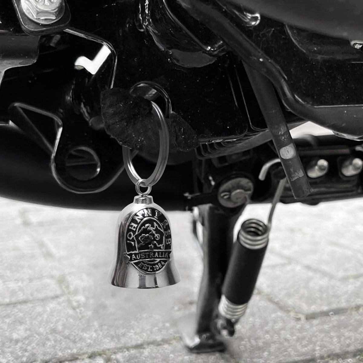 Johnny Reb Logo Ride Bell - Silver/Black - product image 2