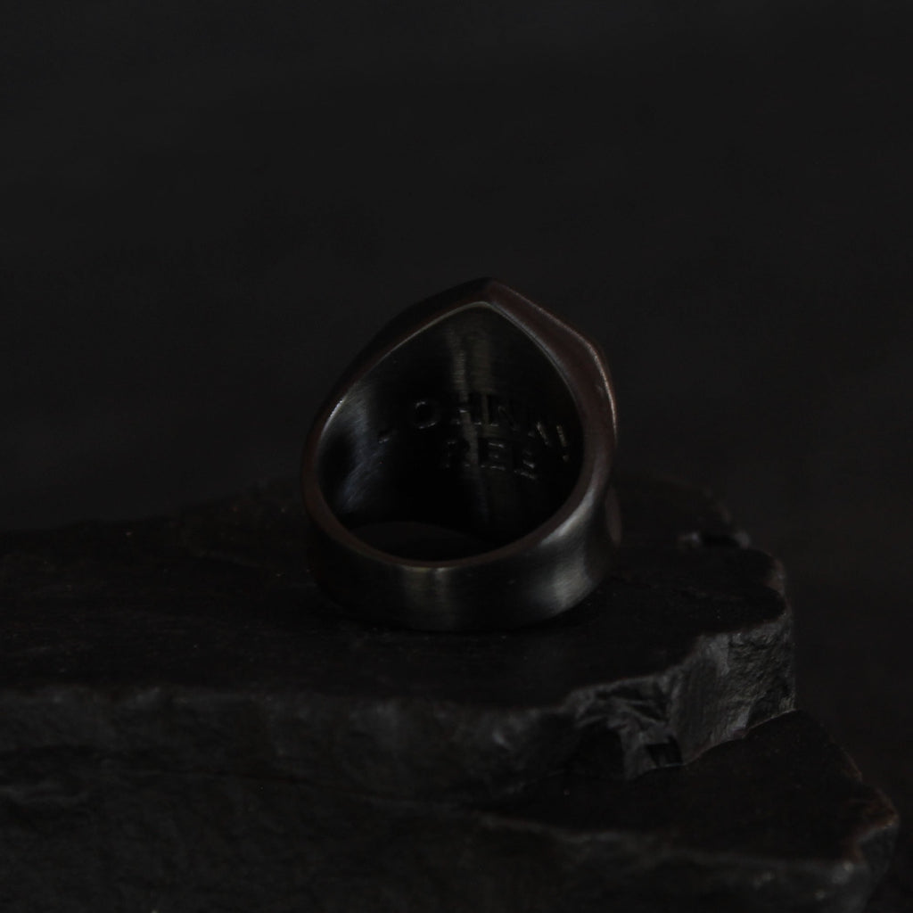 Johnny Reb Skull Shield Ring - Black - product image 4
