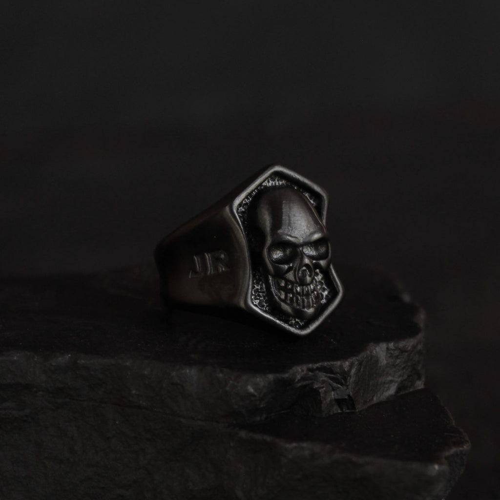 Johnny Reb Skull Shield Ring - Black - product image 1
