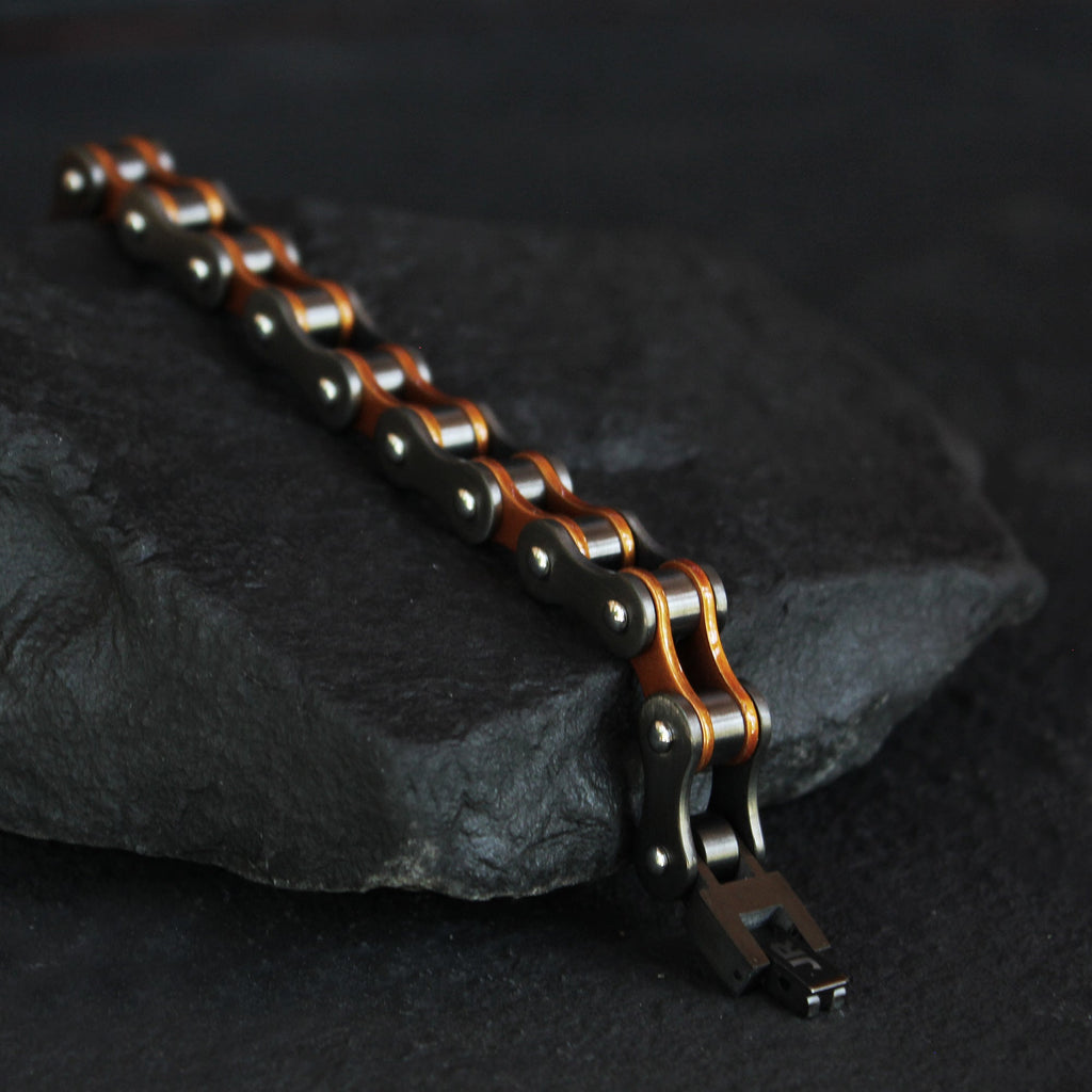 Johnny Reb Bike Chain Bracelet - Black/Orange - product image 2