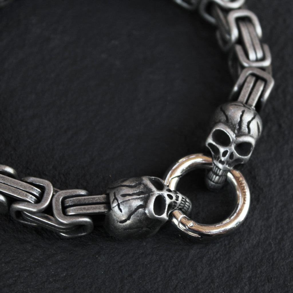 Johnny Reb Skull Chain Bracelet - Silver - product image 2