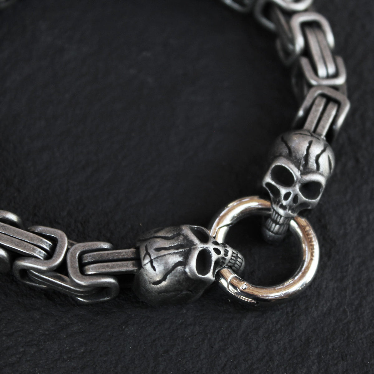 Johnny Reb Skull Chain Bracelet - Silver - product image 2