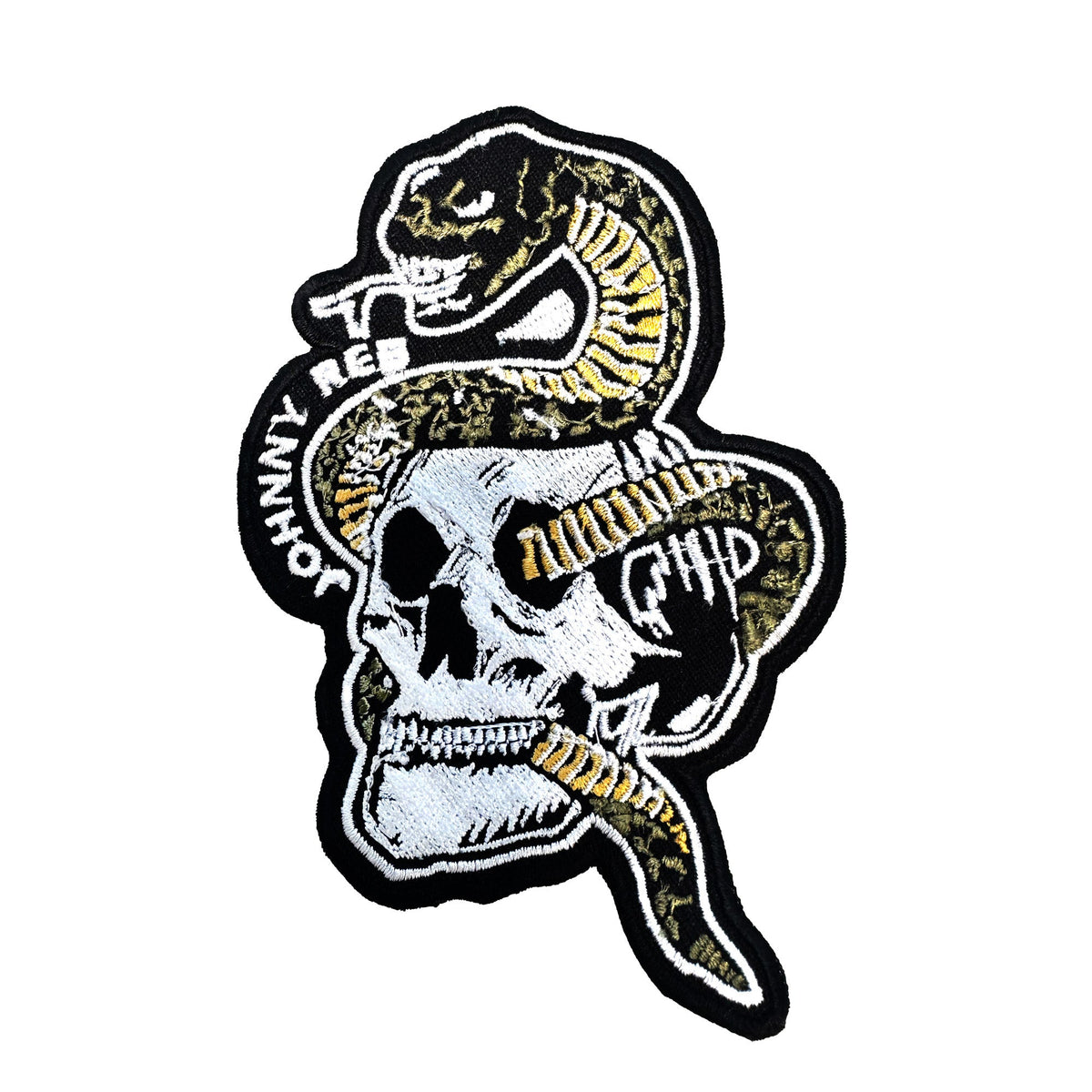 Johnny Reb Snake & Skull Patch - Olive - product image 1