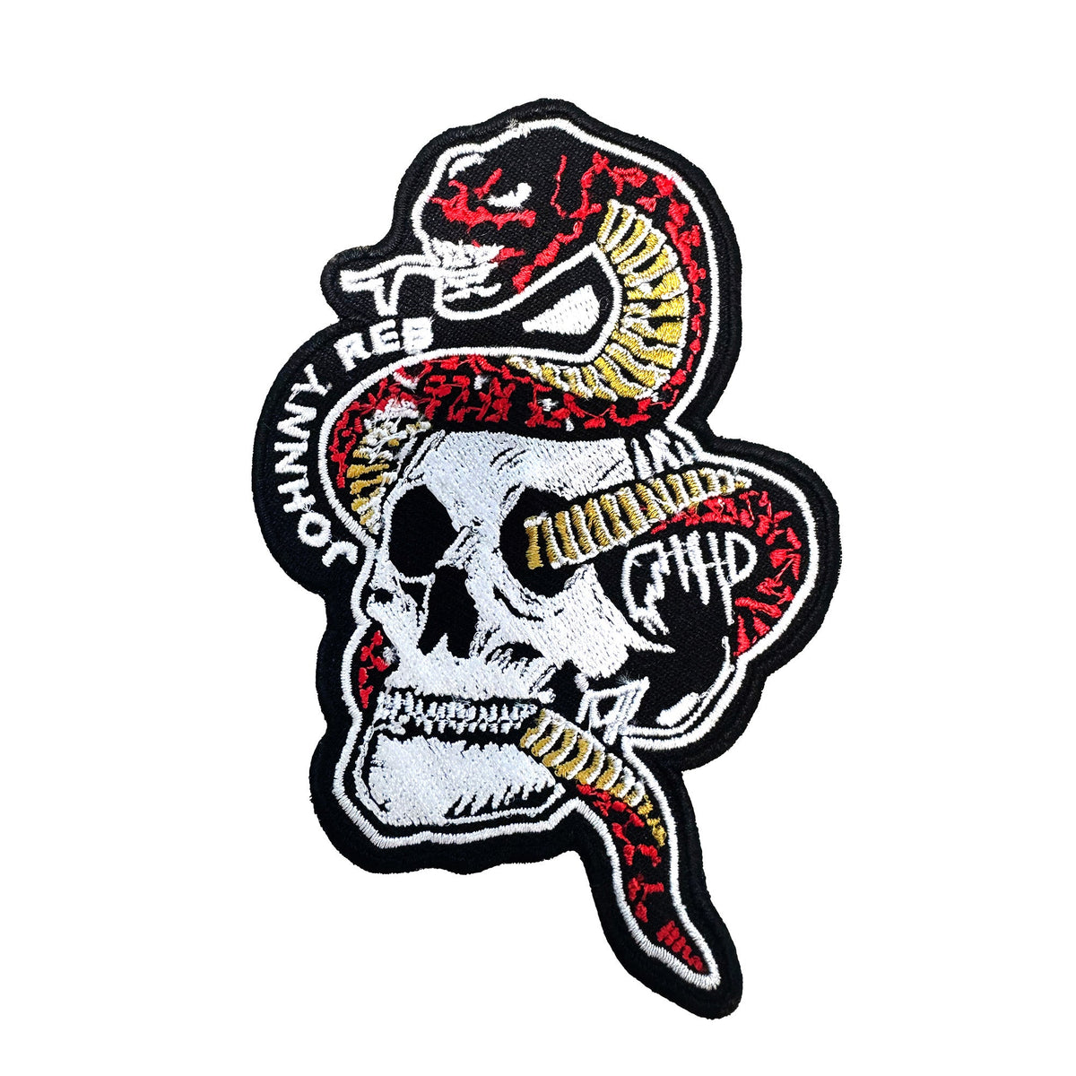 Johnny Reb Snake & Skull Patch - Red - product image 1