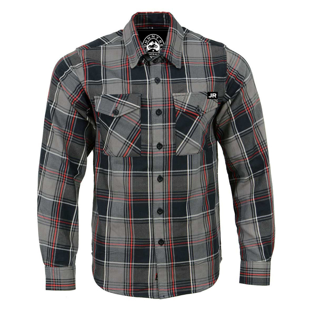 Johnny Reb The 'Schooner' Flannel Shirt - Black/Grey/Red - product image 1