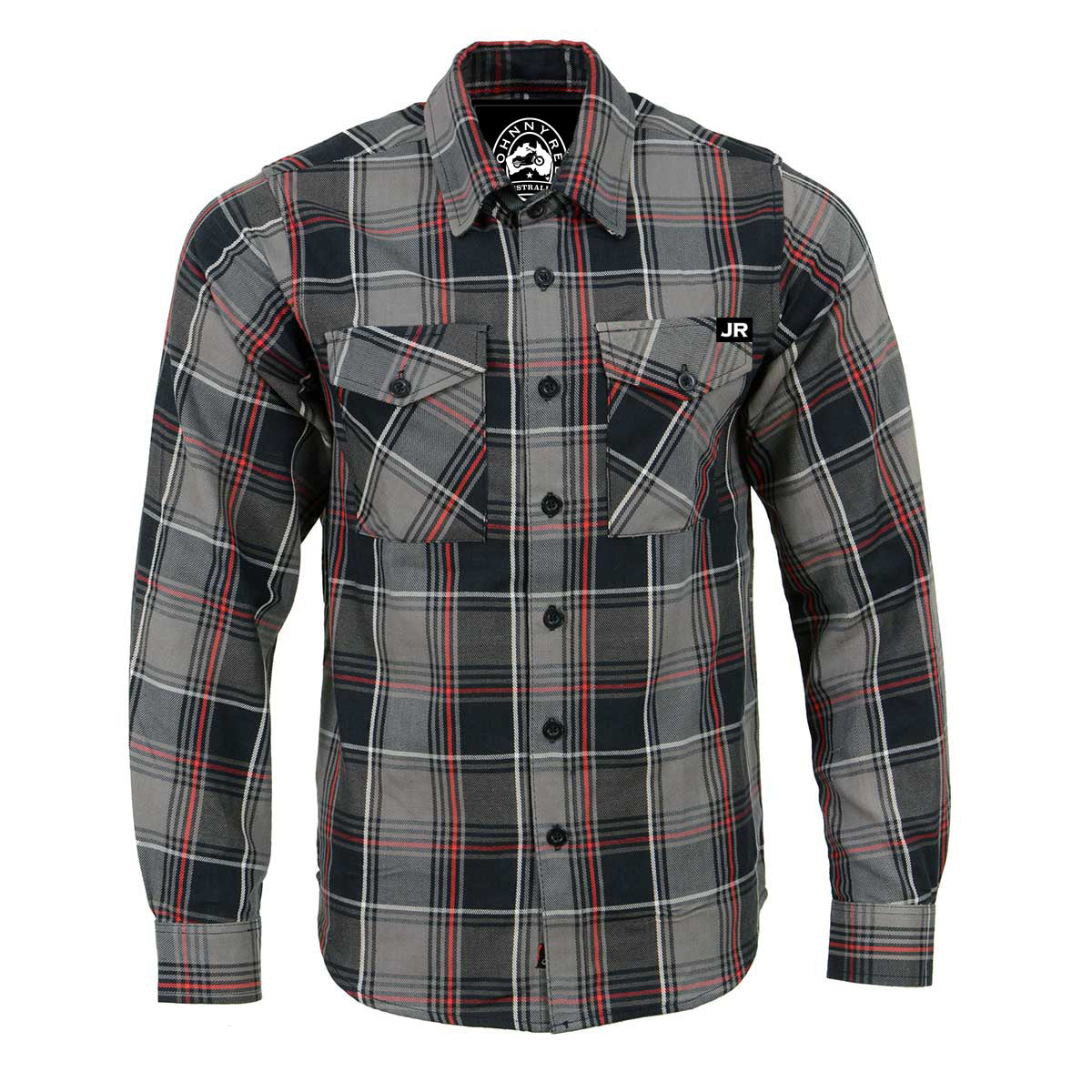 Johnny Reb The 'Schooner' Flannel Shirt - Black/Grey/Red - product image 1