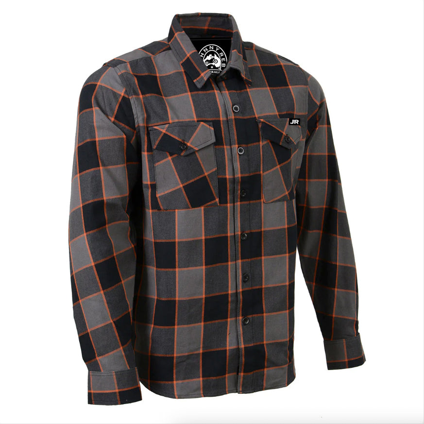 Johnny Reb The 'Pint' Flannel Shirt - Grey/Brown/Orange - product image 3