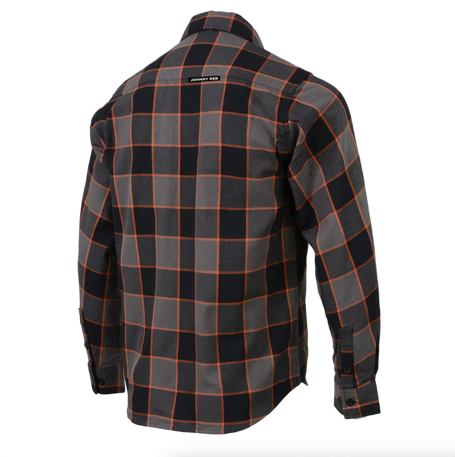 Johnny Reb The 'Pint' Flannel Shirt - Grey/Brown/Orange - product image 4