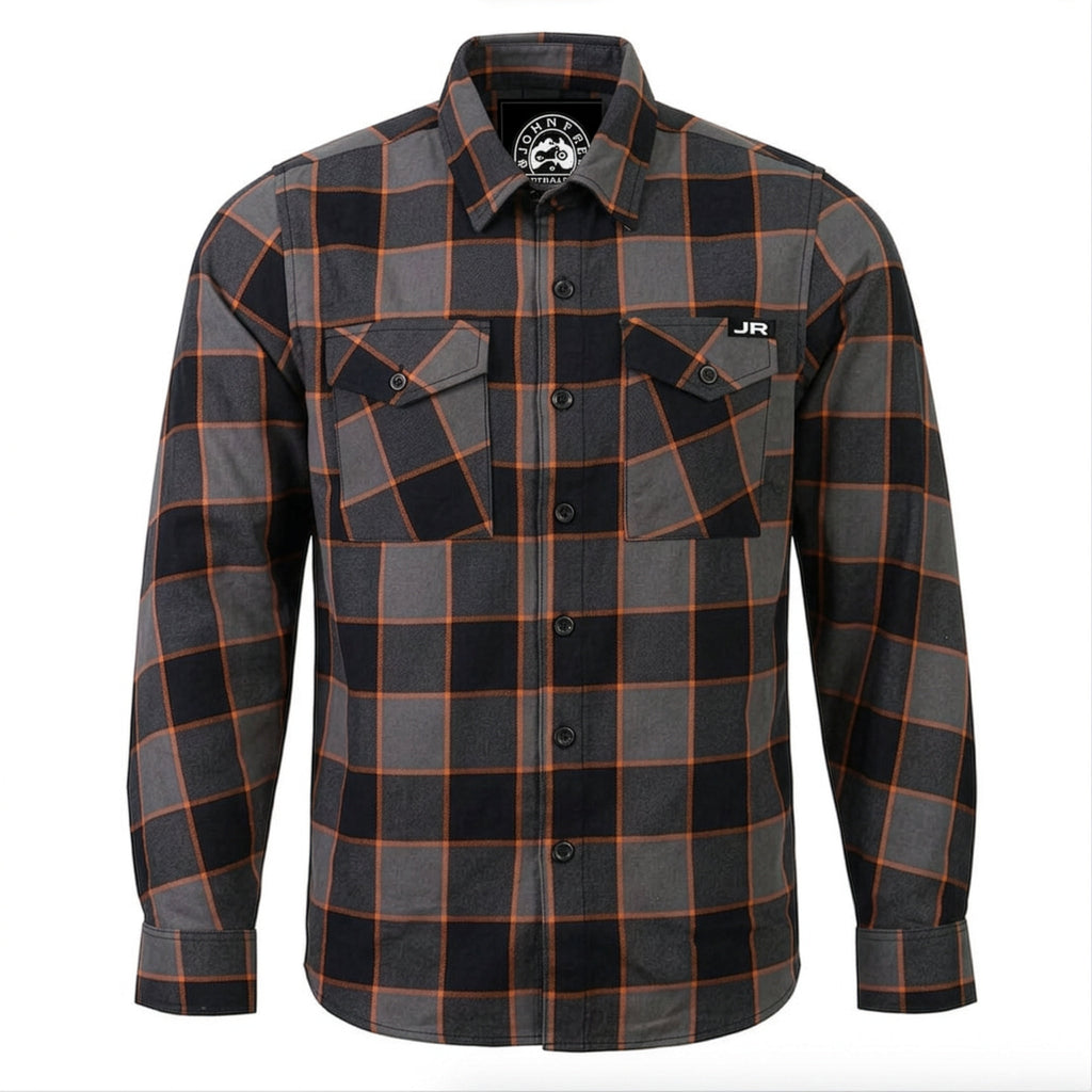Johnny Reb The 'Pint' Flannel Shirt - Grey/Brown/Orange - product image 1
