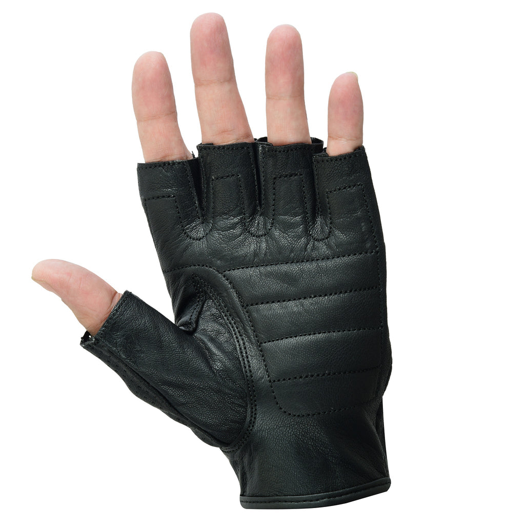 Johnny Reb Sandover Perforated Fingerless Gloves - Black Leather - product image 5