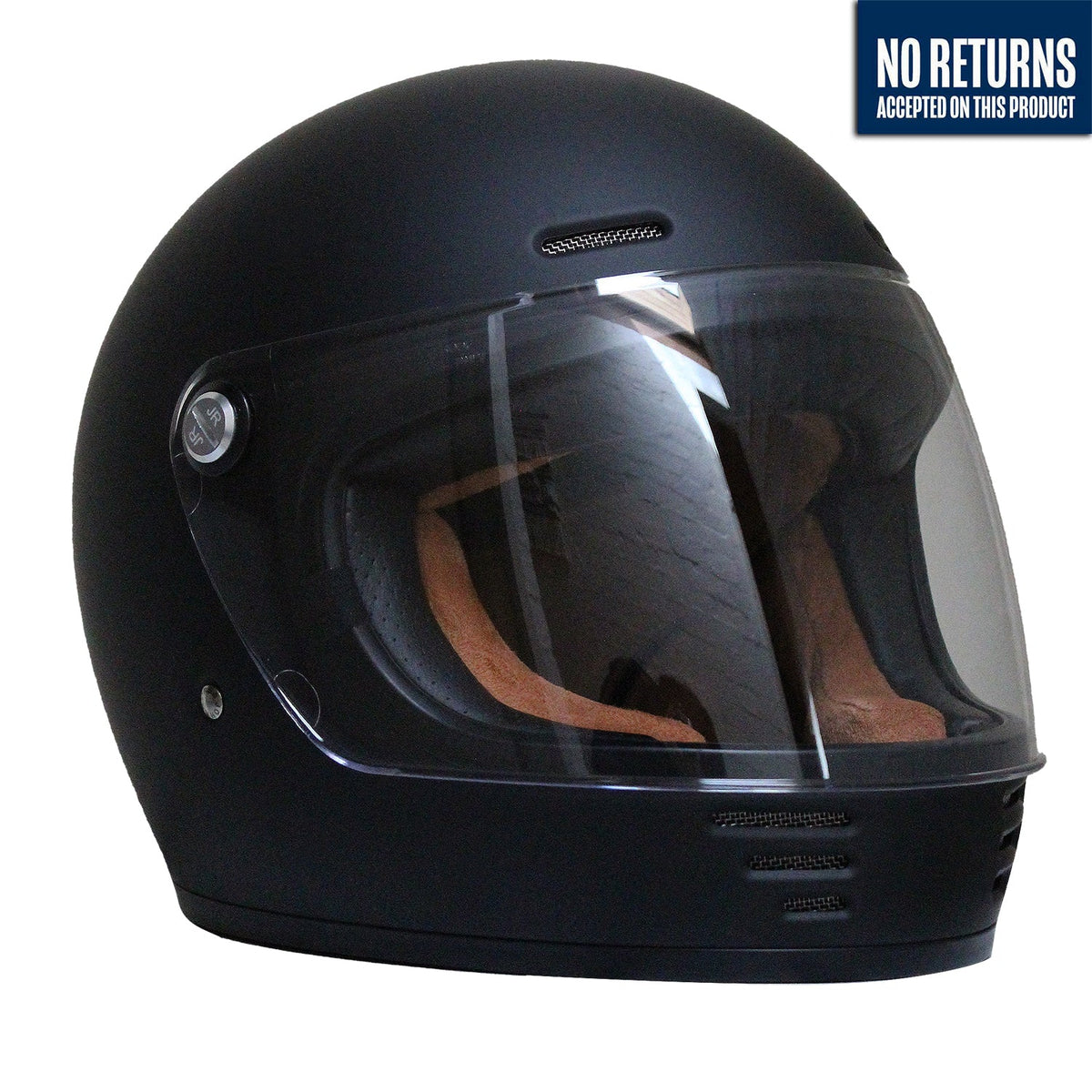 Johnny Reb Burke Full Face Helmet - Matt Black/Black Lining - product image 7