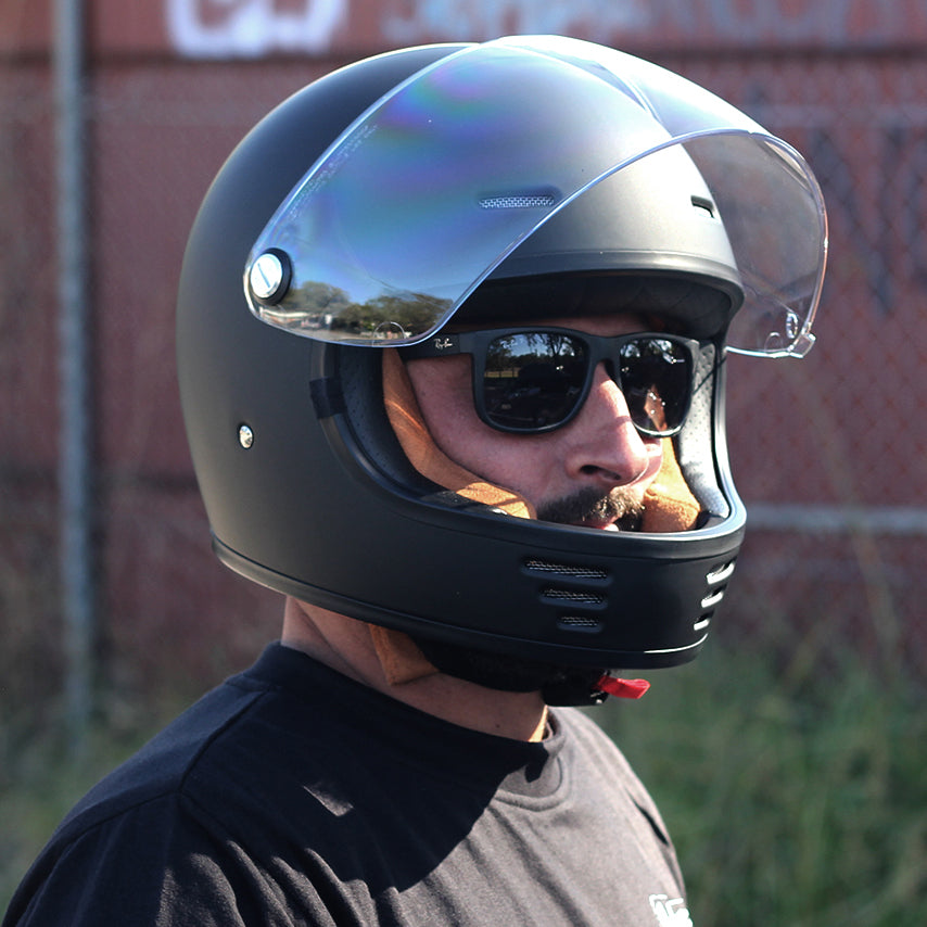Johnny Reb Burke Full Face Helmet - Matt Black/Black Lining - product image 2