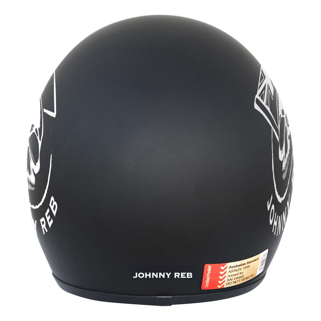 Johnny Reb Burke Aussie Skull Open Face Helmet - Black/White - product image 5