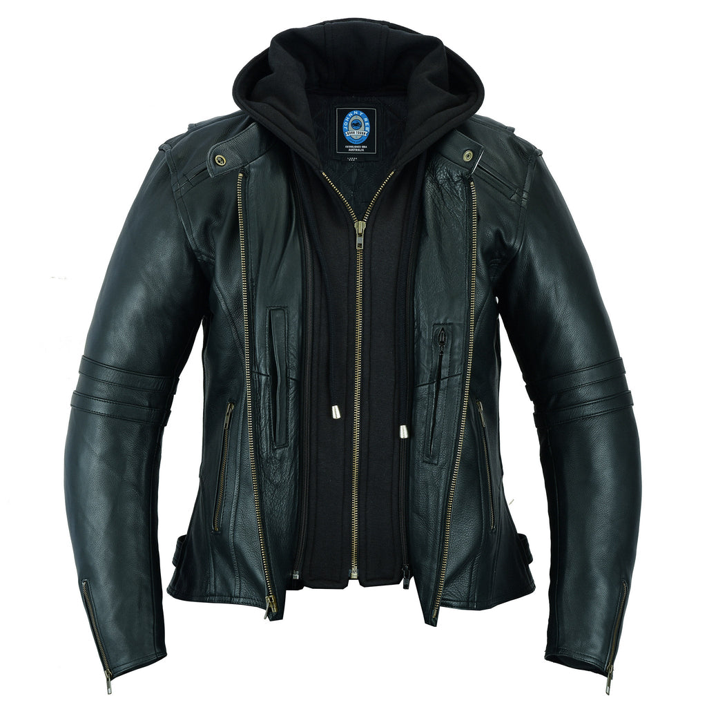 Johnny Reb Women's Hawkesbury Leather Jacket | Removable Hood - Black Leather - product image 4