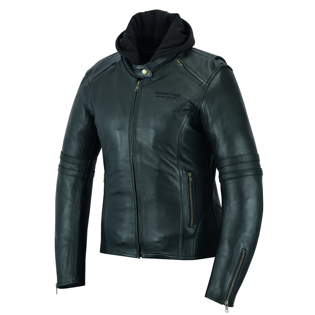 Johnny Reb Women's Hawkesbury Leather Jacket | Removable Hood - Black Leather - product image 5