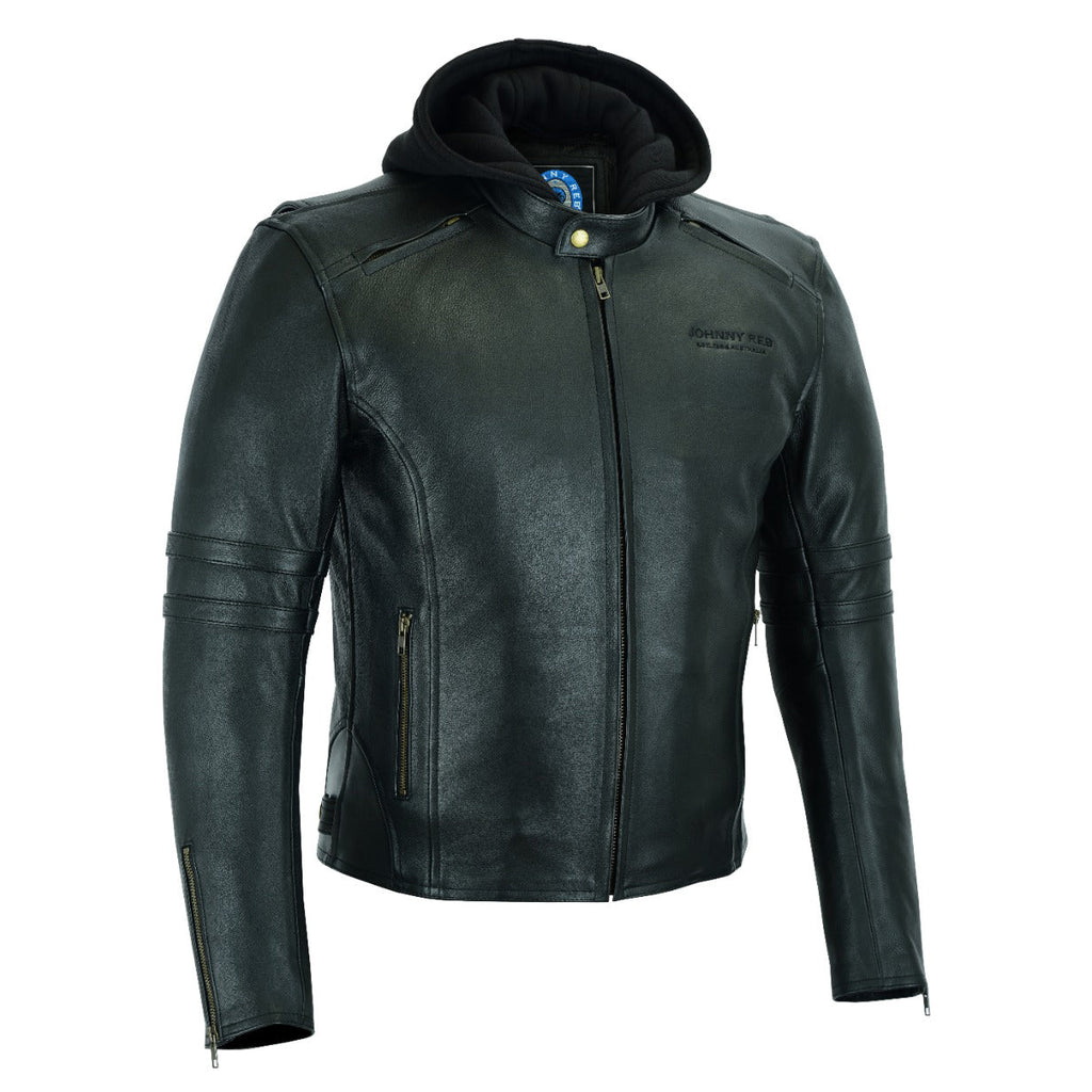 Johnny Reb Men's Hawkesbury Leather Jacket | Removable Hood