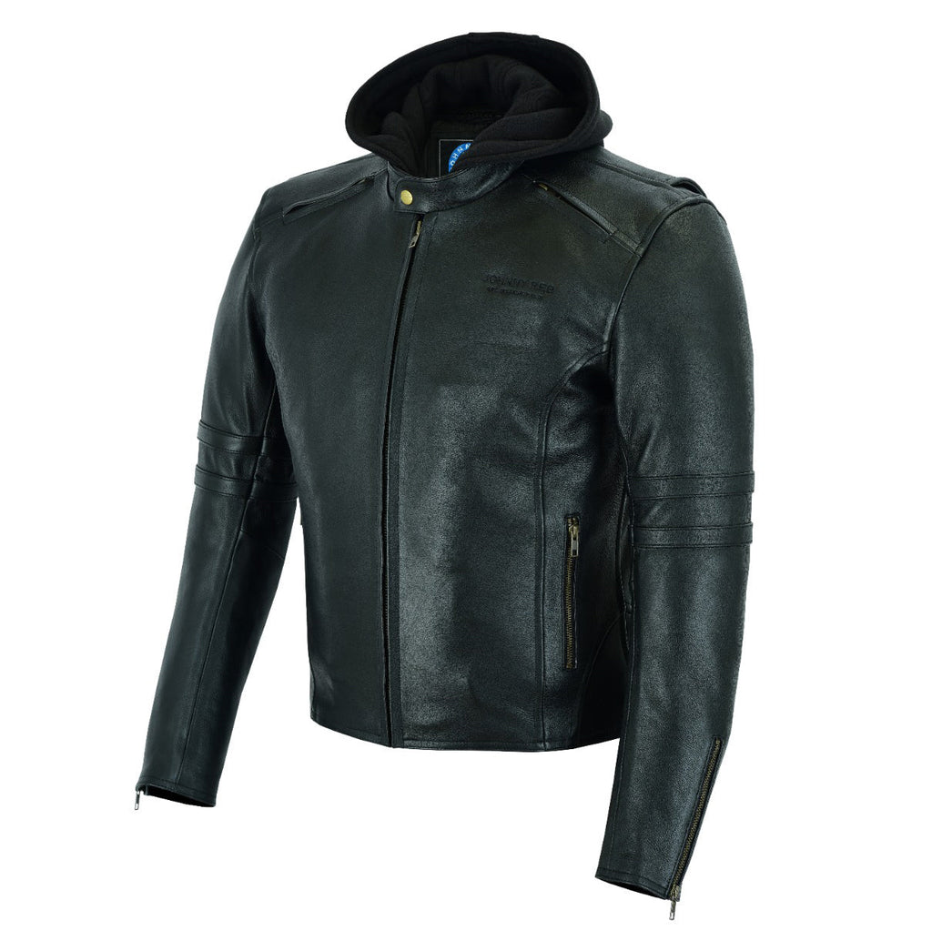 Johnny Reb Men's Hawkesbury Leather Jacket | Removable Hood