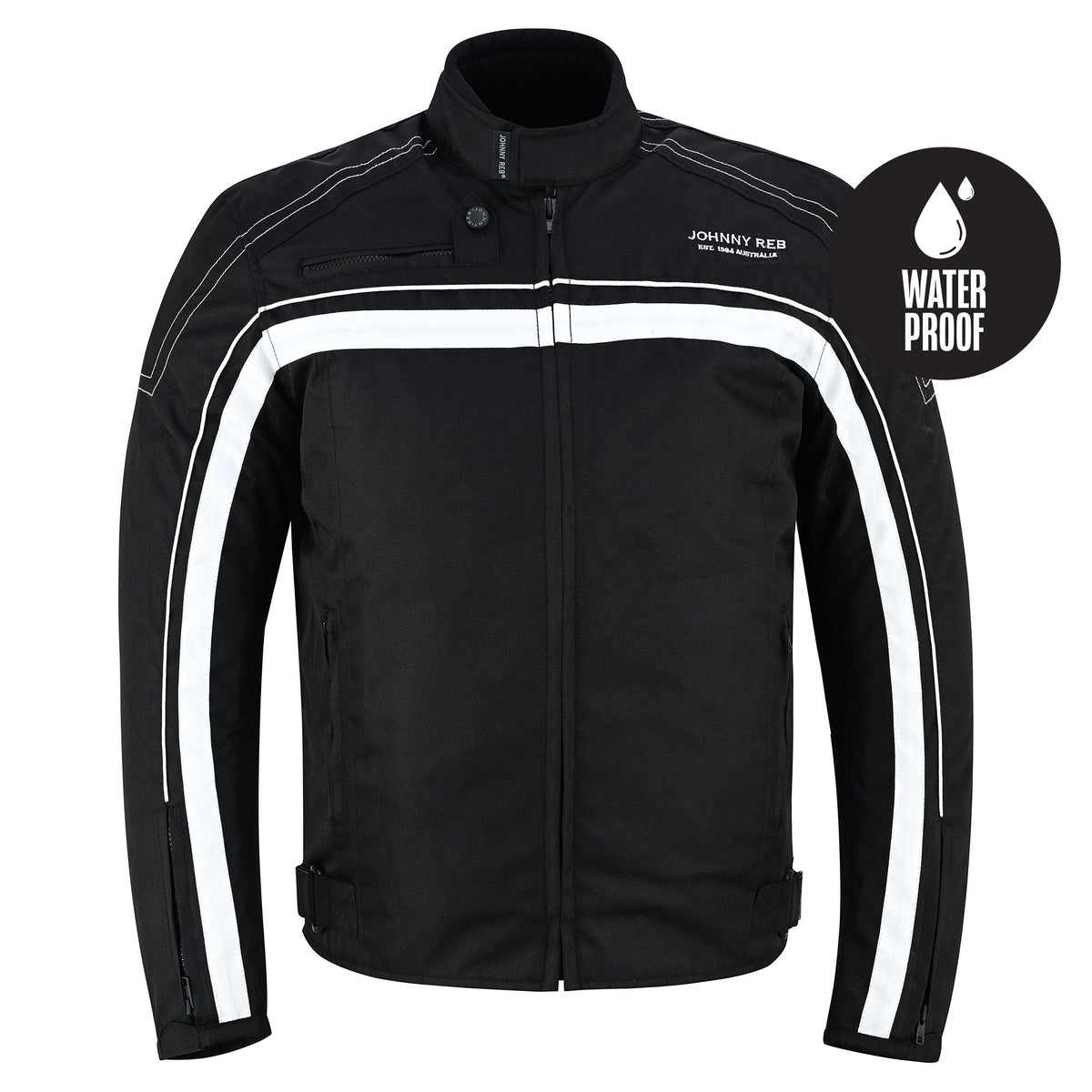 Johnny Reb Men's Waterproof Calder Touring Jacket - Black/ W Stripe - product image 1
