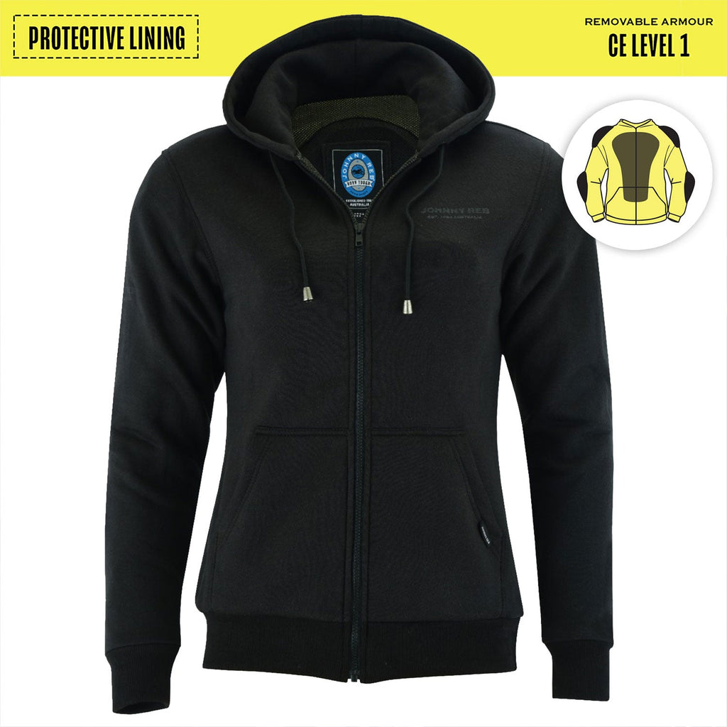 Johnny Reb Women's Hume Protective Kevlar Lined Full-Zip Hoodie - Black - product image 1