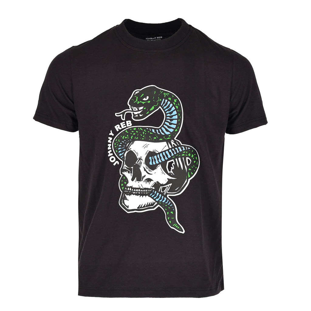 Johnny Reb Snake & Skull T-Shirt - Blue - product image 1