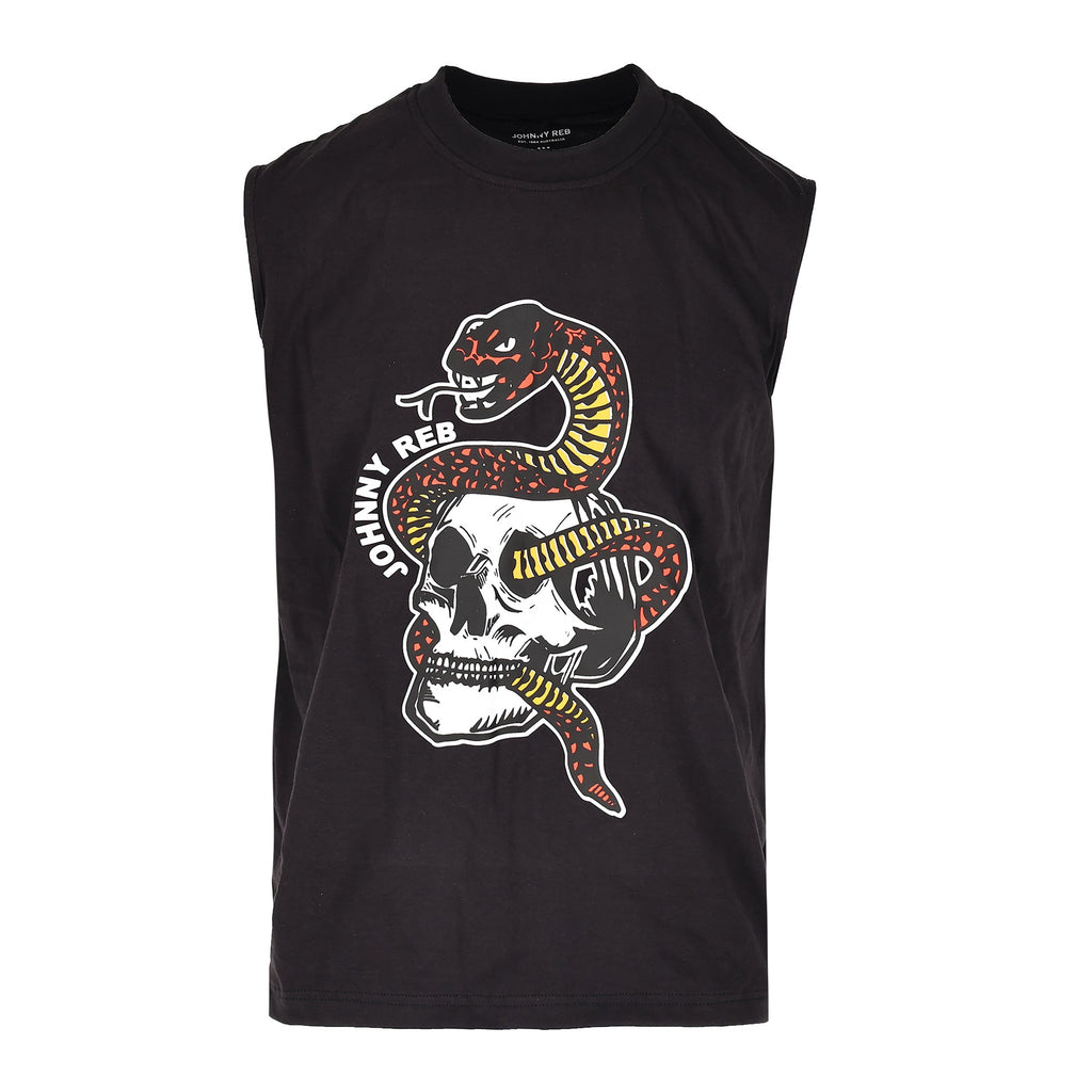 Johnny Reb Snake & Skull Muscle T-Shirt - Red - product image 1