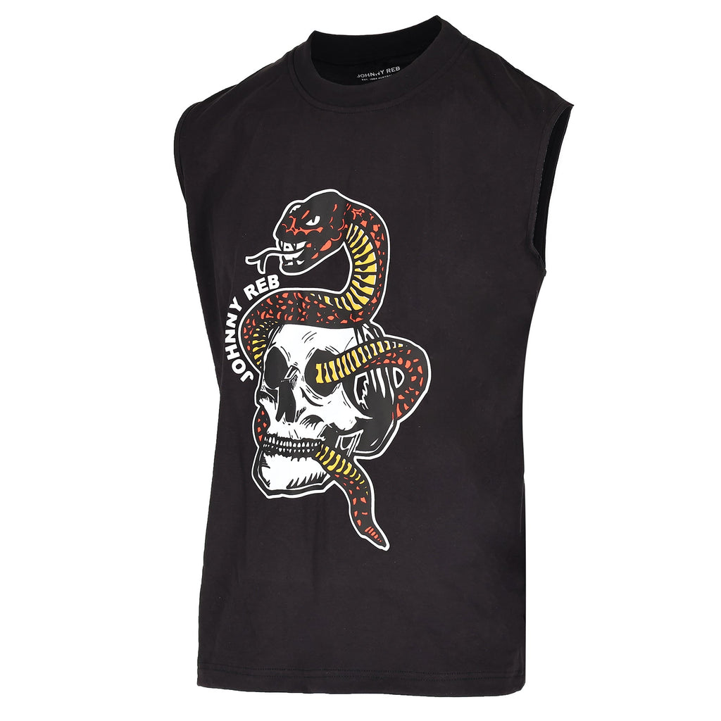 Johnny Reb Snake & Skull Muscle T-Shirt - Red - product image 3