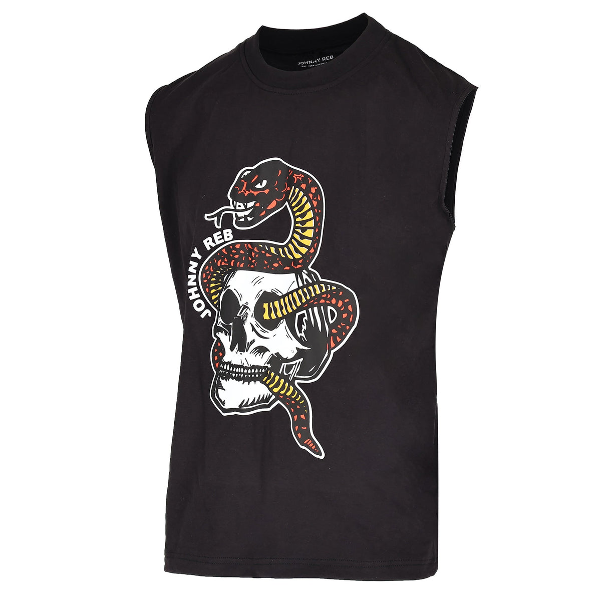 Johnny Reb Snake & Skull Muscle T-Shirt - Red - product image 3
