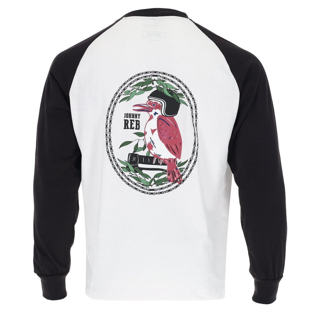 Johnny Reb Riding Kookaburra Long Sleeve T-Shirt - White/Blk - product image 4