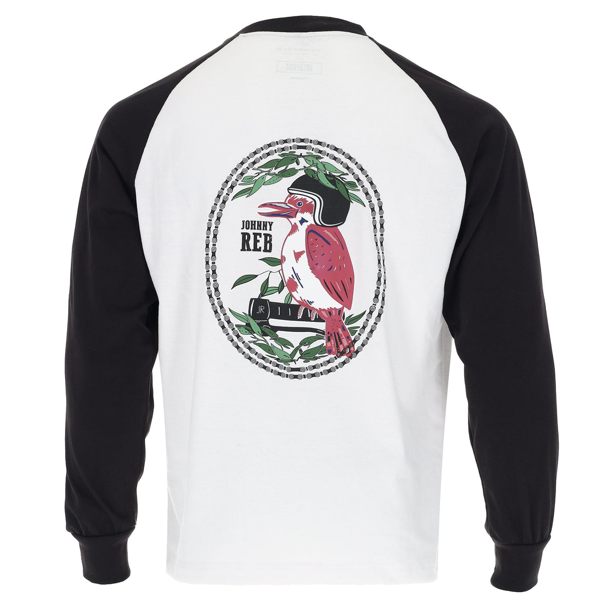 Johnny Reb Riding Kookaburra Long Sleeve T-Shirt - White/Blk - product image 4