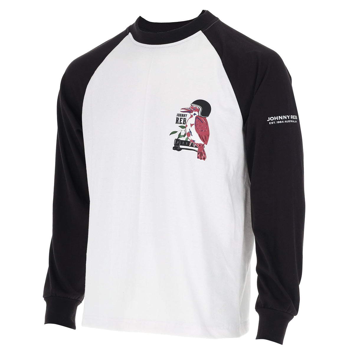 Johnny Reb Riding Kookaburra Long Sleeve T-Shirt - White/Blk - product image 3