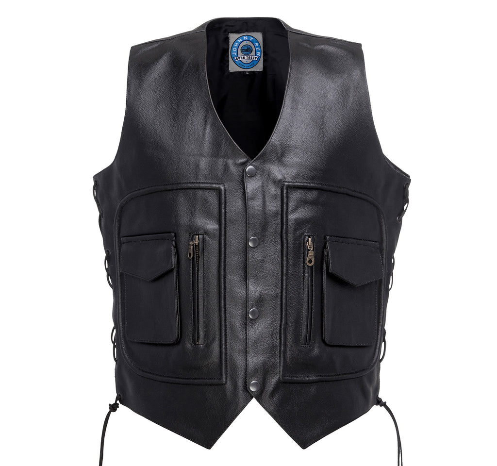 Johnny Reb Men's Kangaroo Valley Leather Vest - Black Leather - product image 1