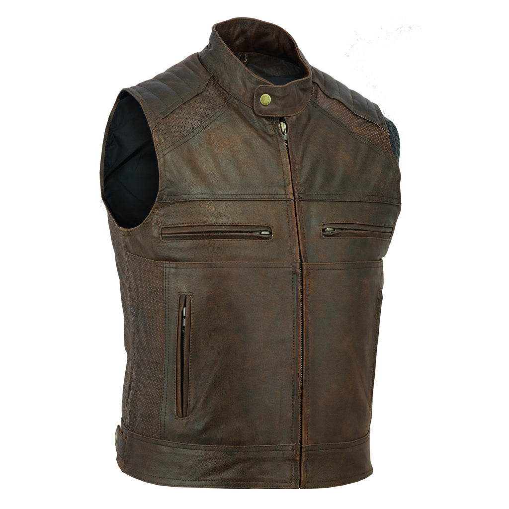 Johnny Reb Men's Botany Vintage Leather Vest