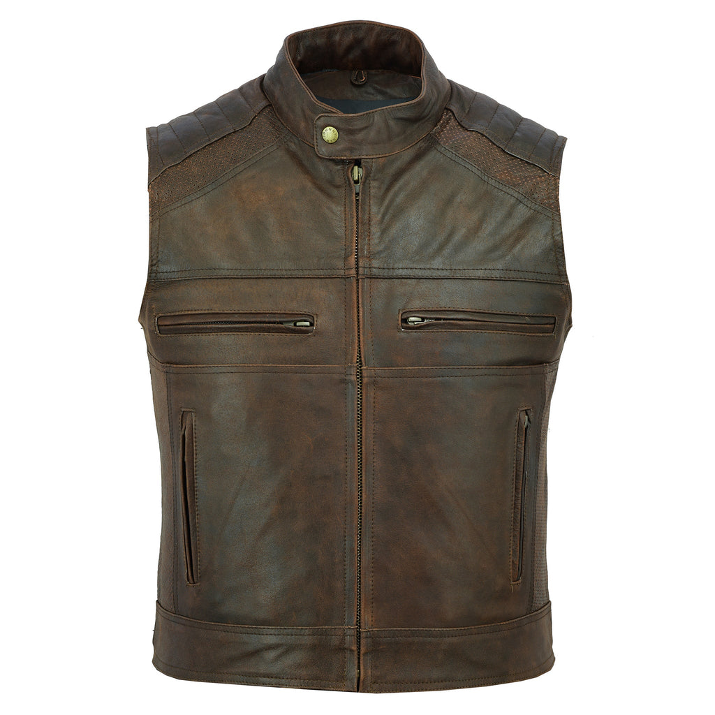 Johnny Reb Men's Botany Vintage Leather Vest