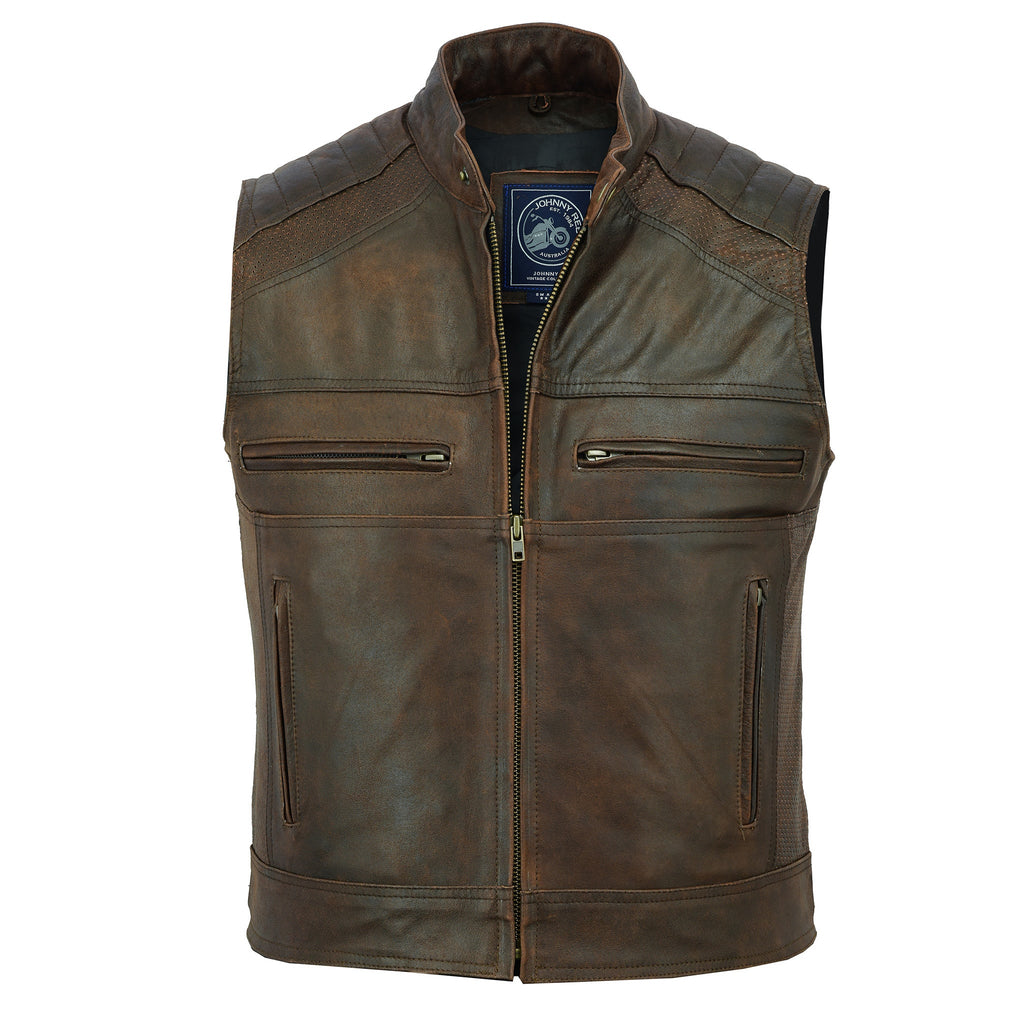 Johnny Reb Men's Botany Vintage Leather Vest